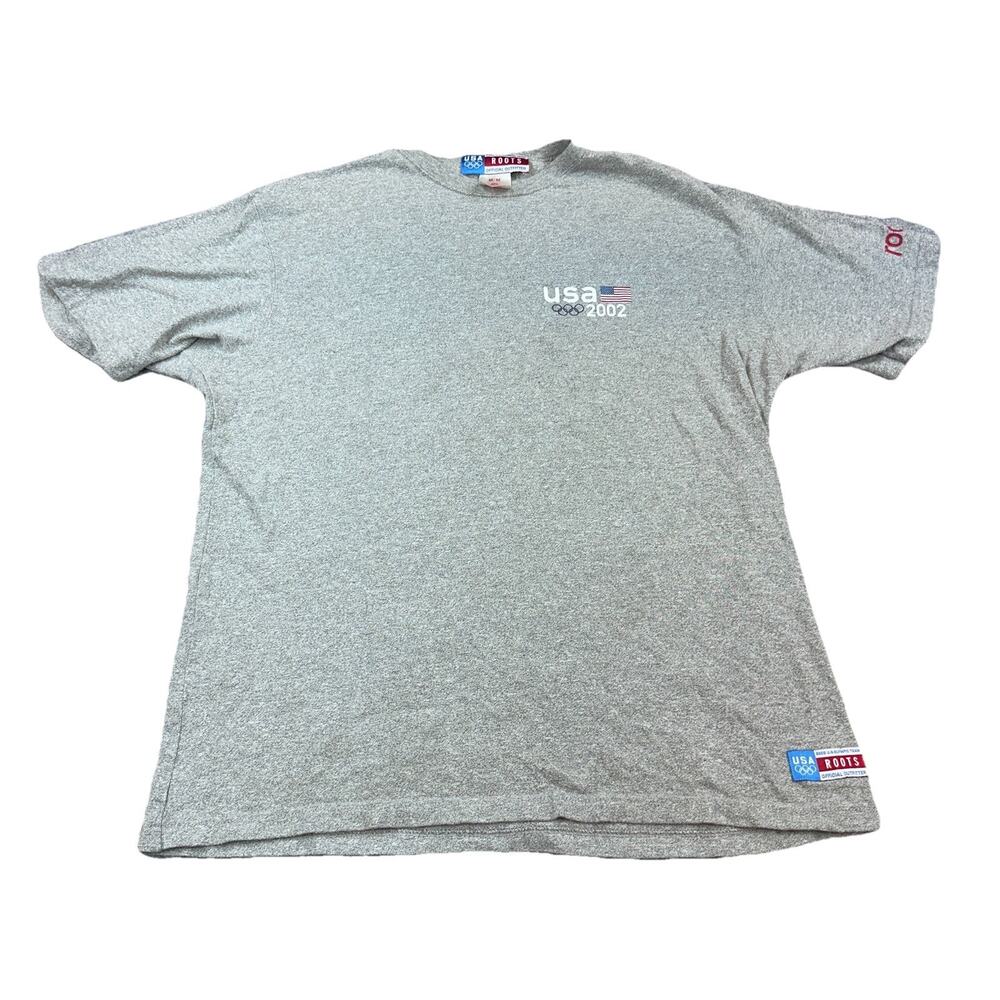 ROOTS OFFICIAL OUTFITTER MENS WINTER OLYMPICS GRAY T-SHIRT SIZE Medium VINTAGE